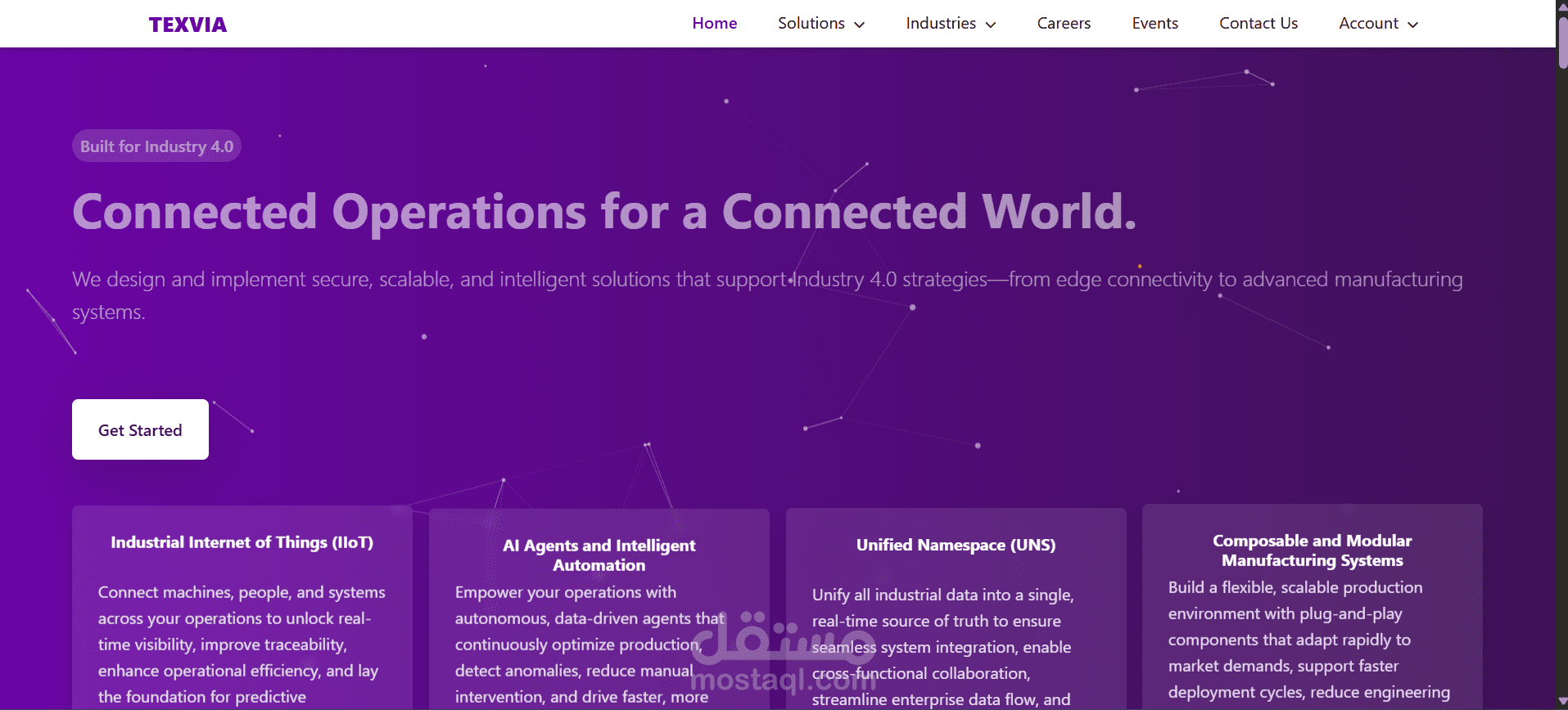 موقع تعريفي لشركة ناشئة