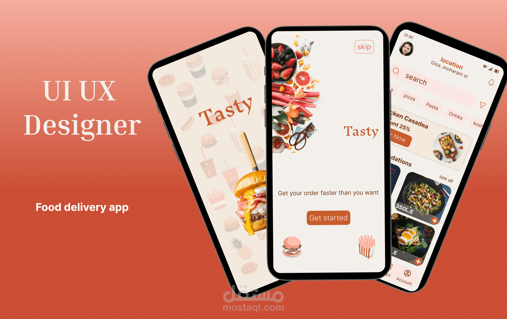 تصميم تطبيق  تسليم طعام