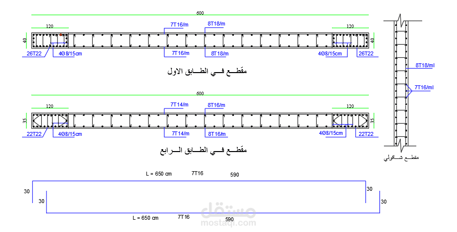 تفريد التسليح للعناصر الإنشائية