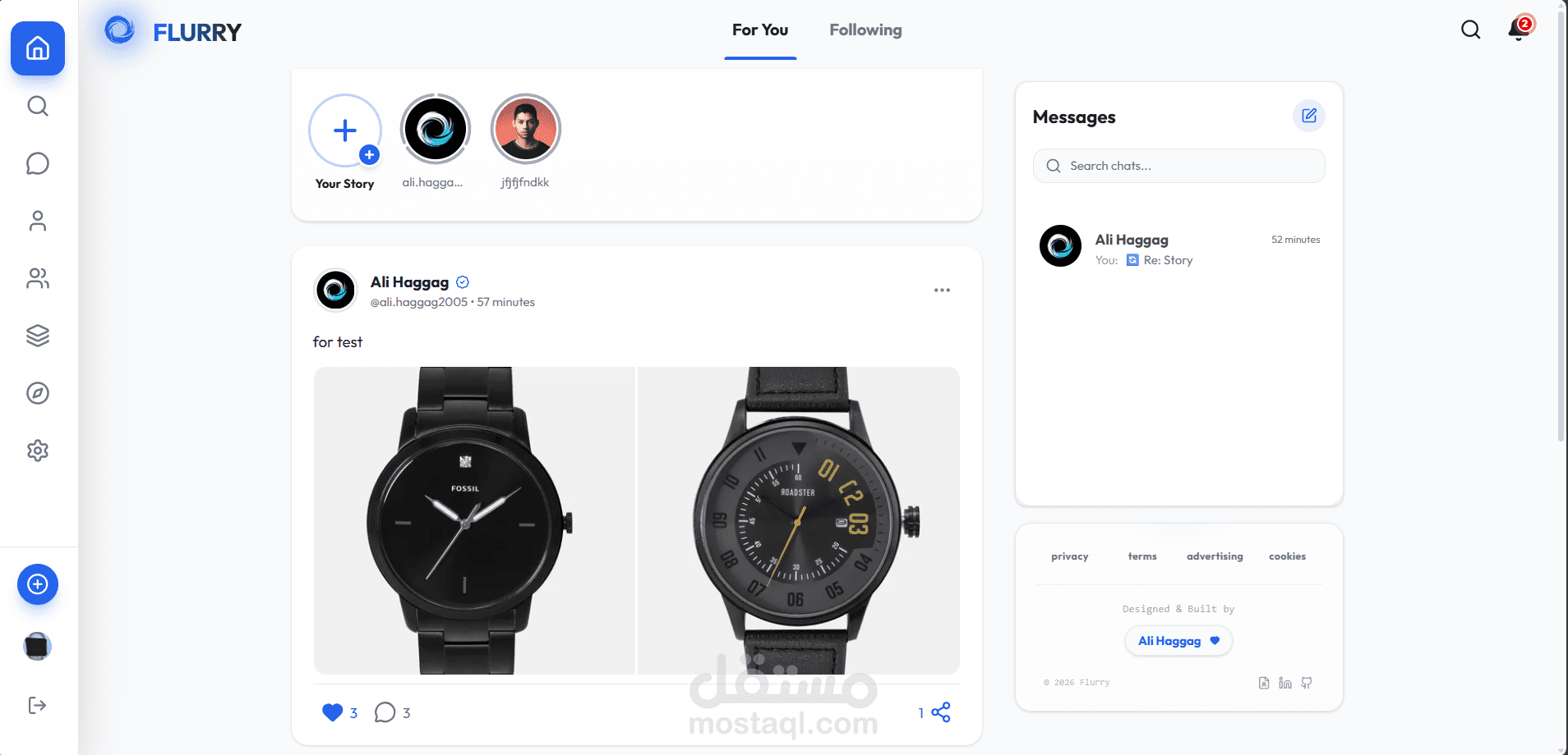 تطوير تطبيق تواصل اجتماعي متكامل (محادثات فورية ومكالمات فيديو)