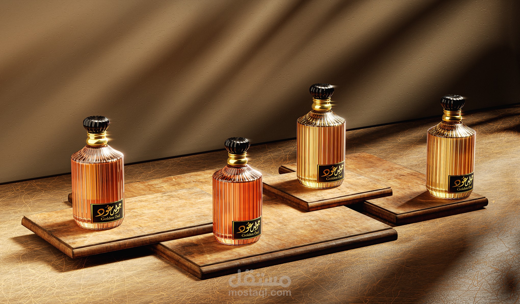 تصميم ثلاثي الابعاد لعطر جولدن عود