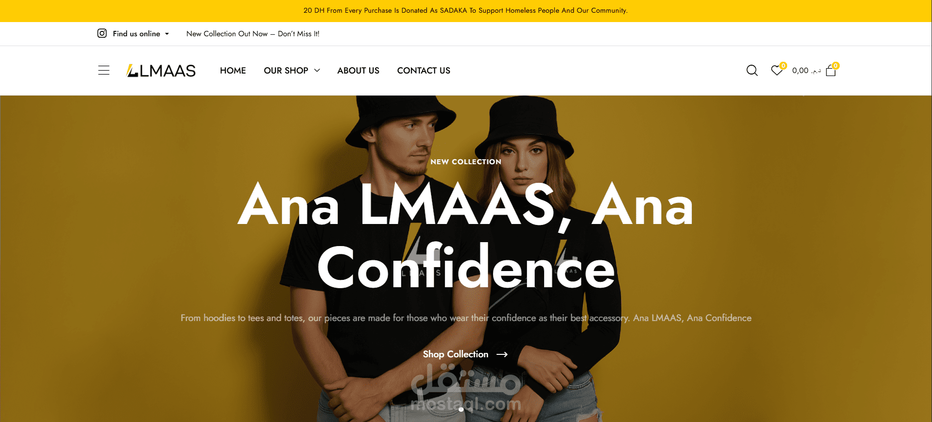 تصميم وتطوير متجر إلكتروني لـ LMAAS على منصة WordPress
