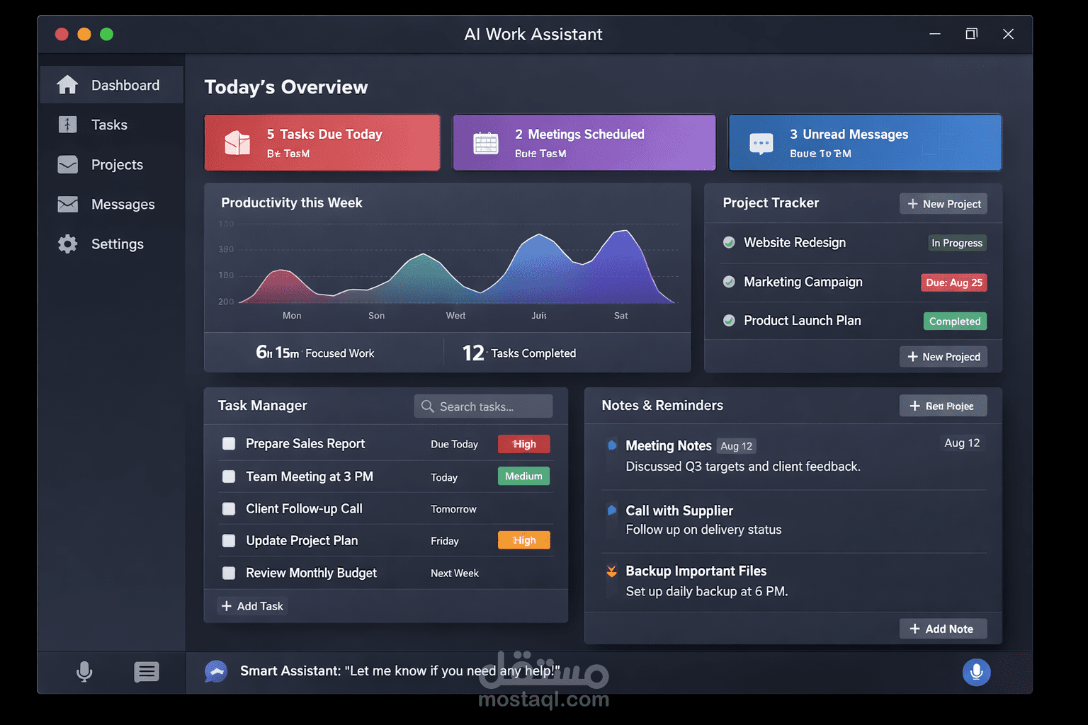 AI Work Assistant – مساعد ذكي للشغل اليومي