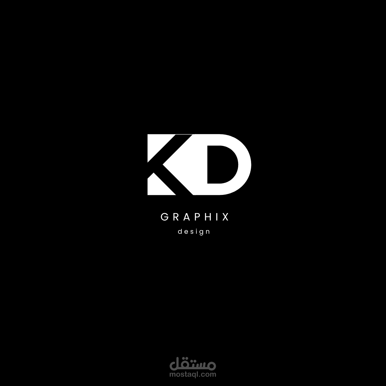 شعار تصميم "KD GRAPHIX" - تصميم مونوجرام (Monogram) احترافي عصري