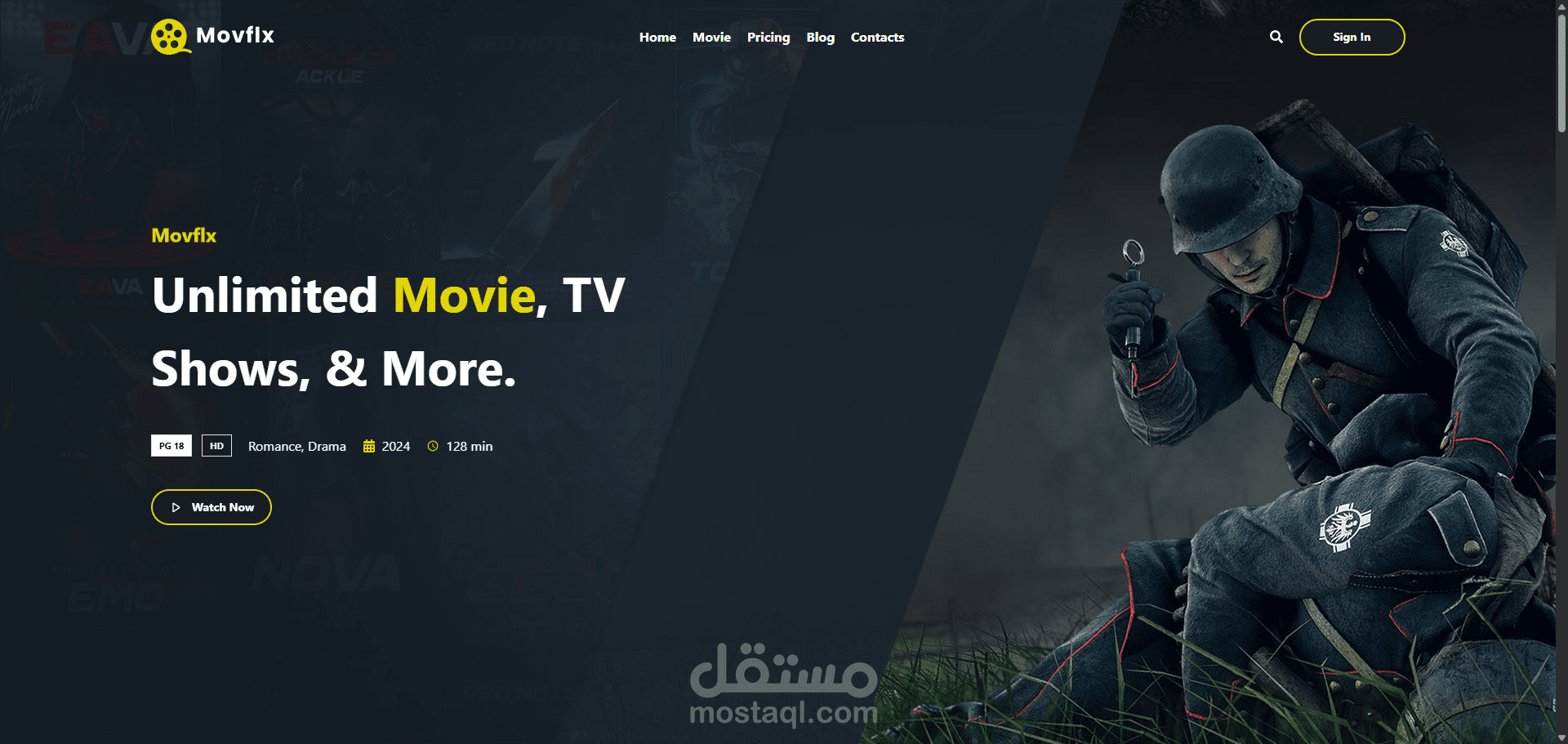 تطبيق أفلام – React / Next.js / Tailwind