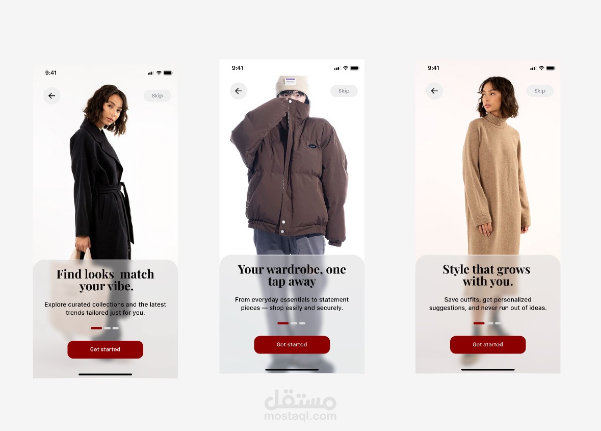 Fashion app onboardings