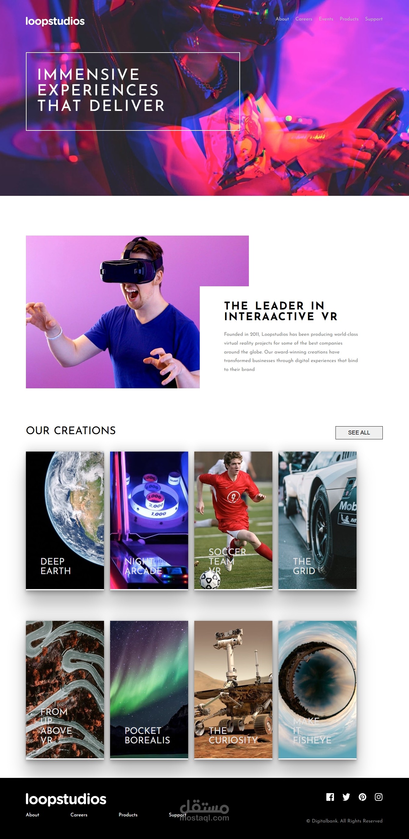 Landing Page إبداعية متجاوبة – صفحة تعريفية لشركة رقمية