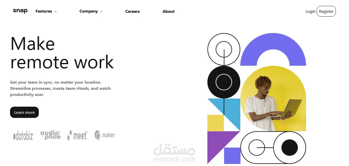 Landing Page SaaS متجاوبة – تحويل تصميم إلى كود خلال 48 ساعة