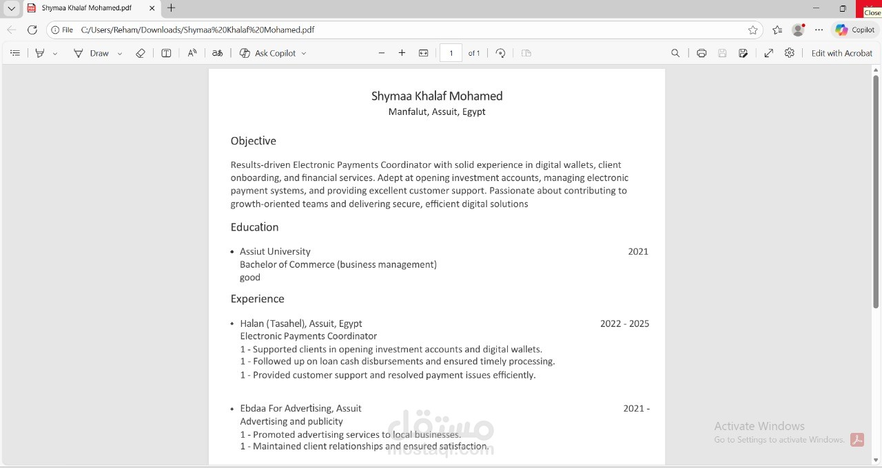 إنشاء سيرة ذاتية احترافية بصيغة Word و PDF