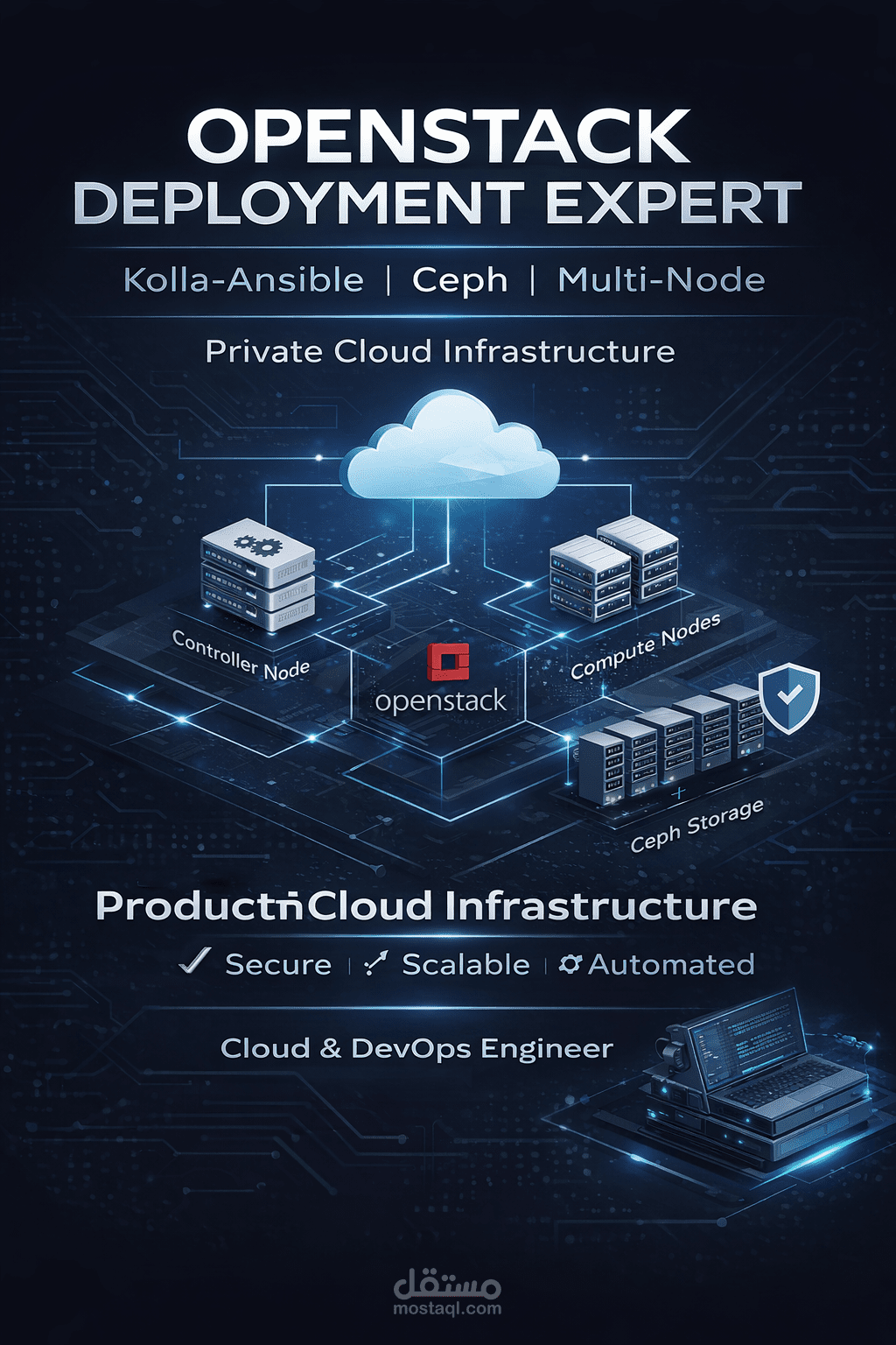 تصميم ونشر Cloud خاص باستخدام  (Kolla-Ansible) OpenStack مع الأتمتة عبر Terraform و Ansible