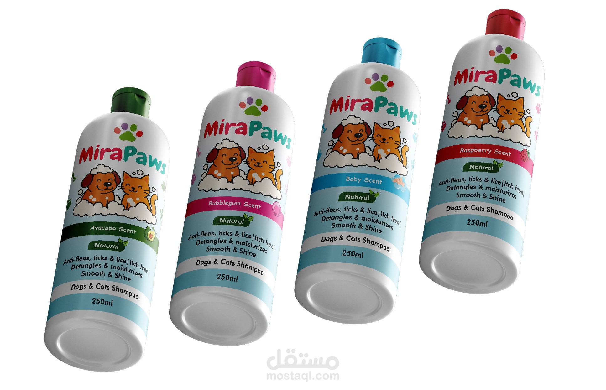 تصميم هوية بصرية  وتغليف لعلامة  MIRA PAWS المصرية لمنتجات الحيوانات الأليفة