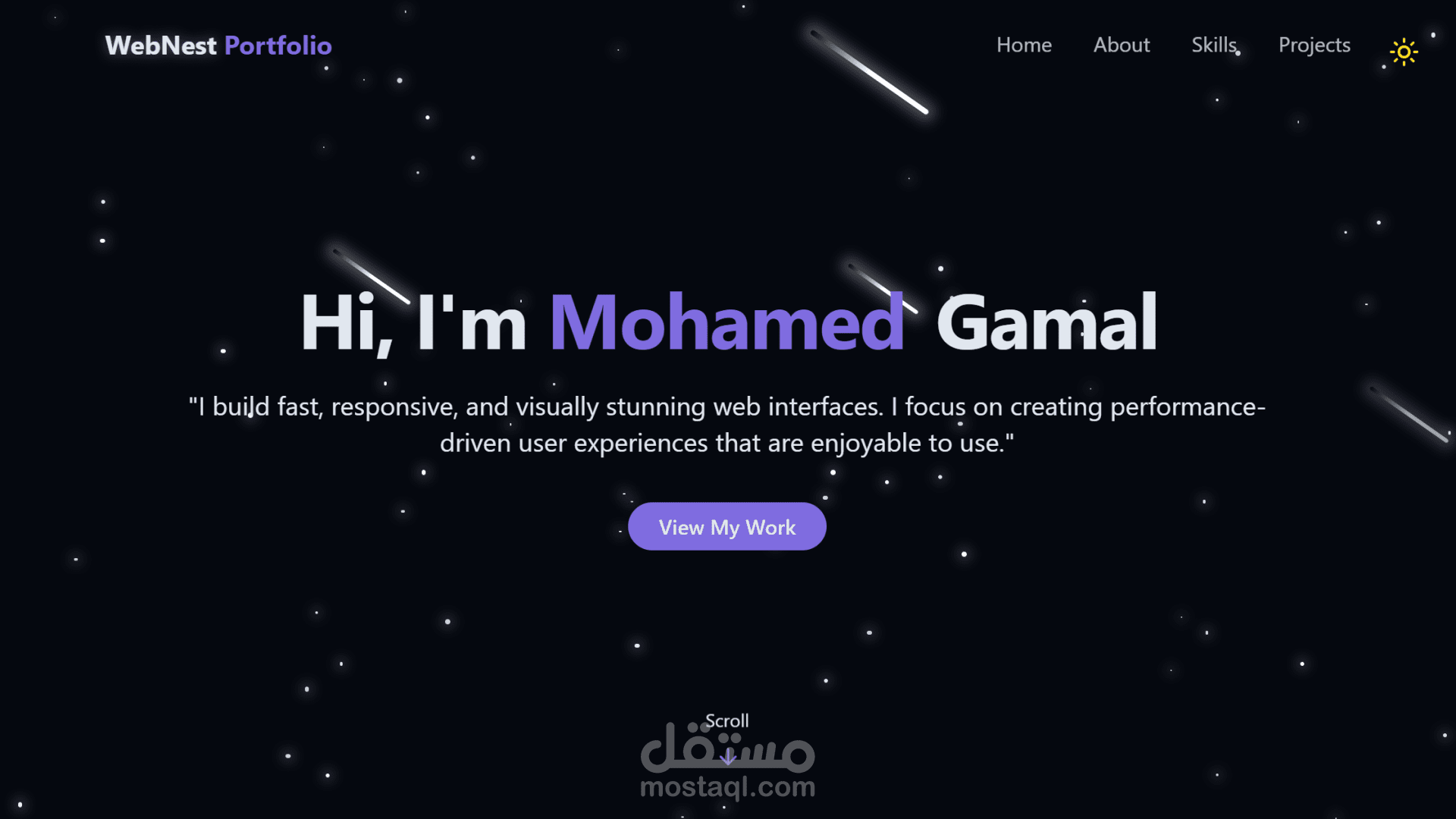 موقع Portfolio بتصميم عصري وأداء فائق