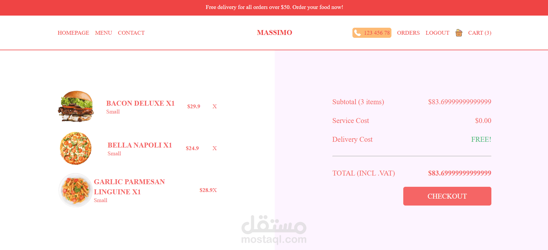 موقع مطعم (Full Stack) باستخدام Next.js و Prisma