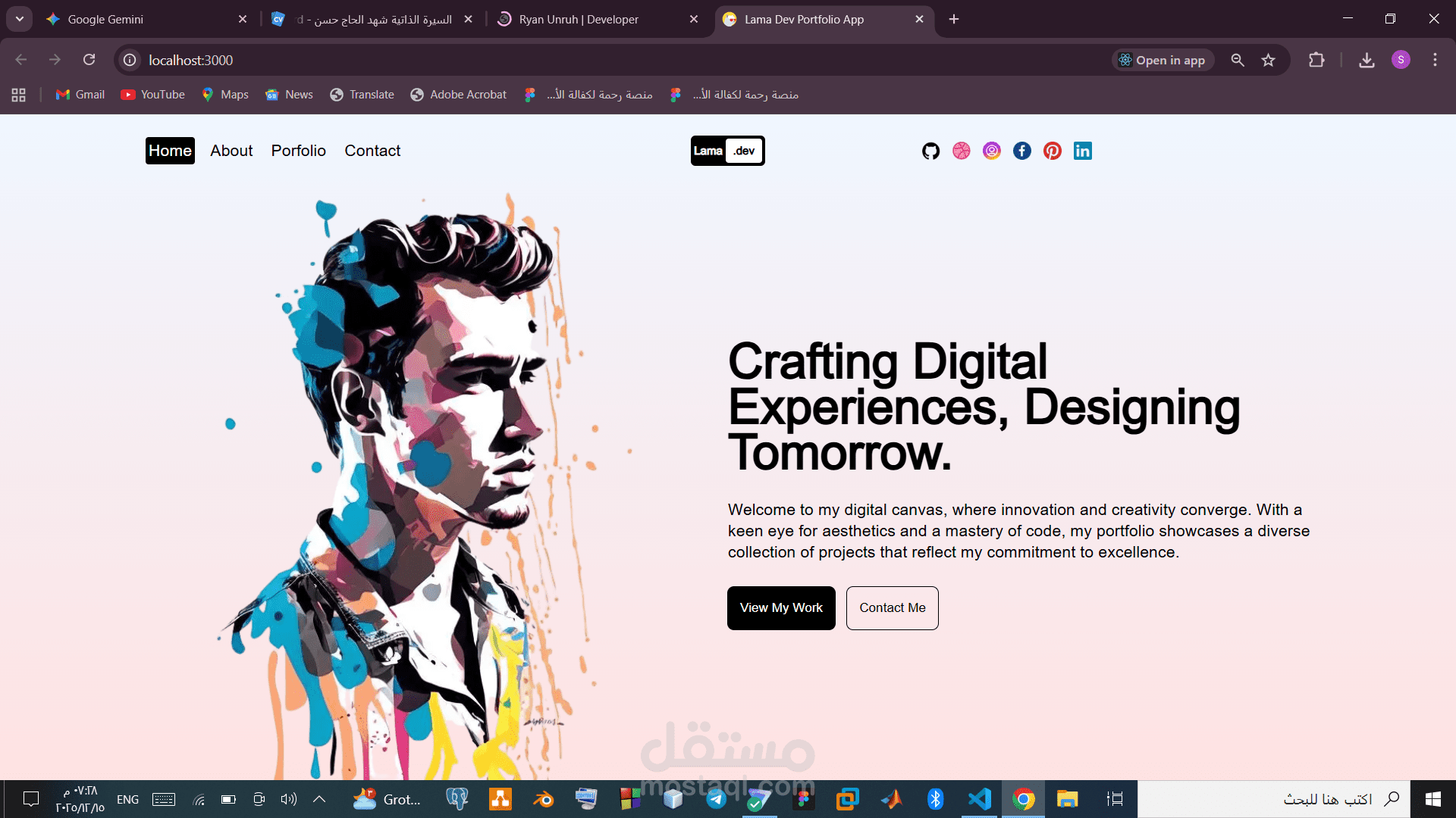 موقع Portfolio شخصي (Next.js & Framer Motion)