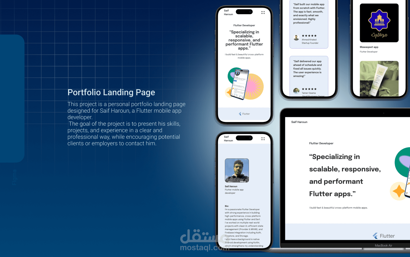 صفحة هبوط لمحفظة اعمال Portfolio Landing Page