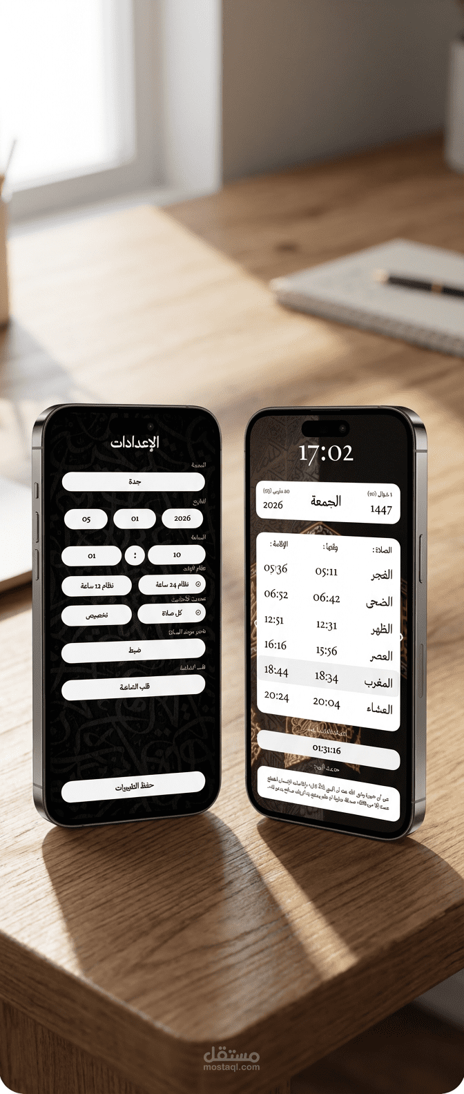 تصميم وتطوير تطبيق لعرض أوقات الصلاة مع ميزات تفاعلية