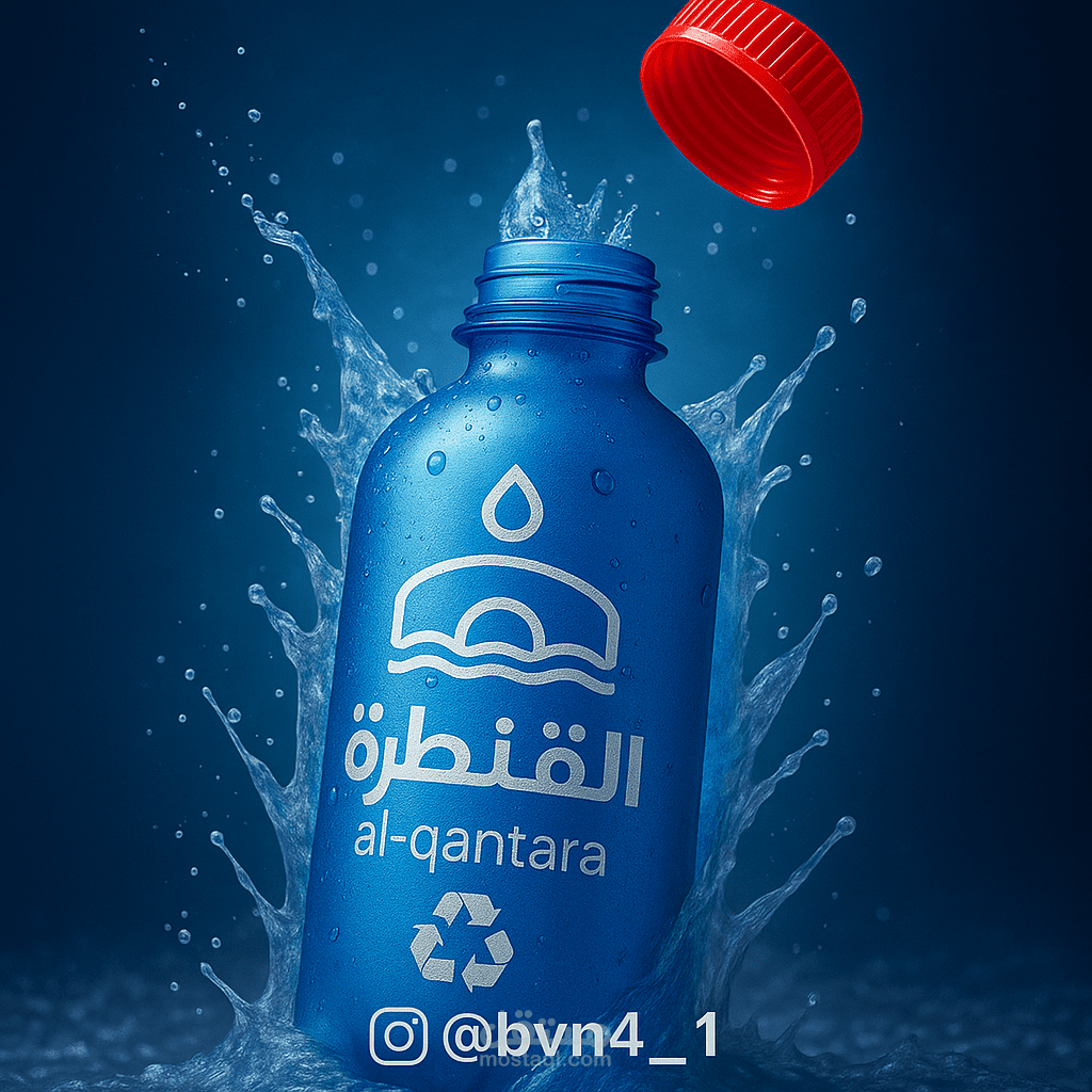 تصميم عصري وأنيق لقارورة ماء تحمل علامة القنطرة