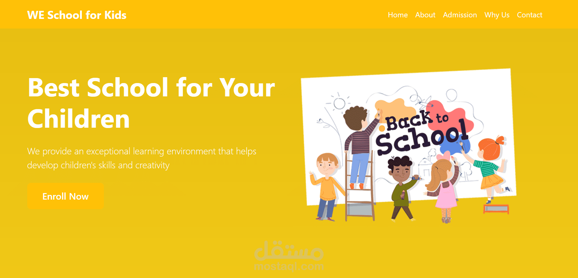 تصميم وتطوير موقع تعليمي للأطفال باستخدام HTML, CSS, JavaScript وLaravel