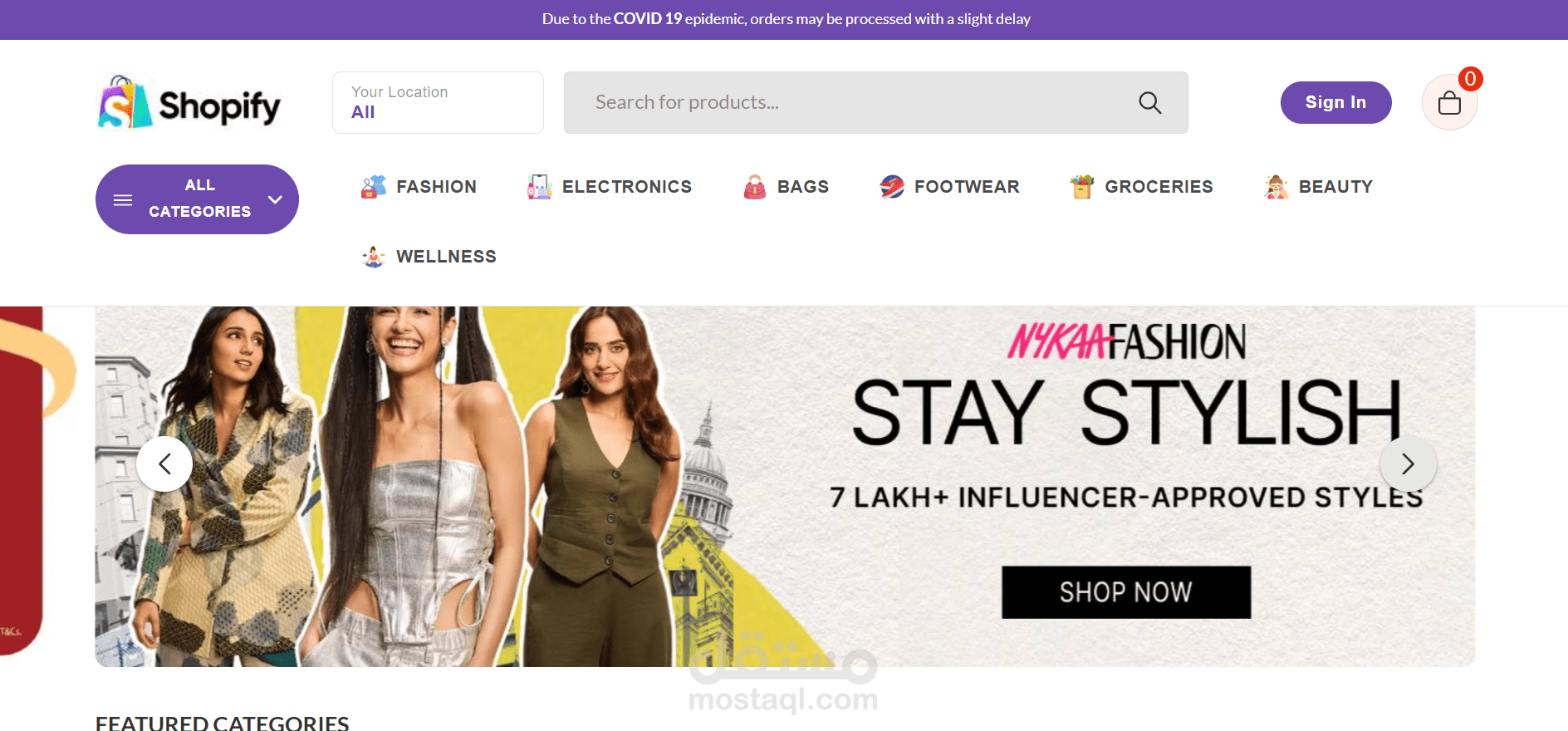 تطوير وتصميم متجر إلكتروني شامل (Full-Stack E-commerce Store)