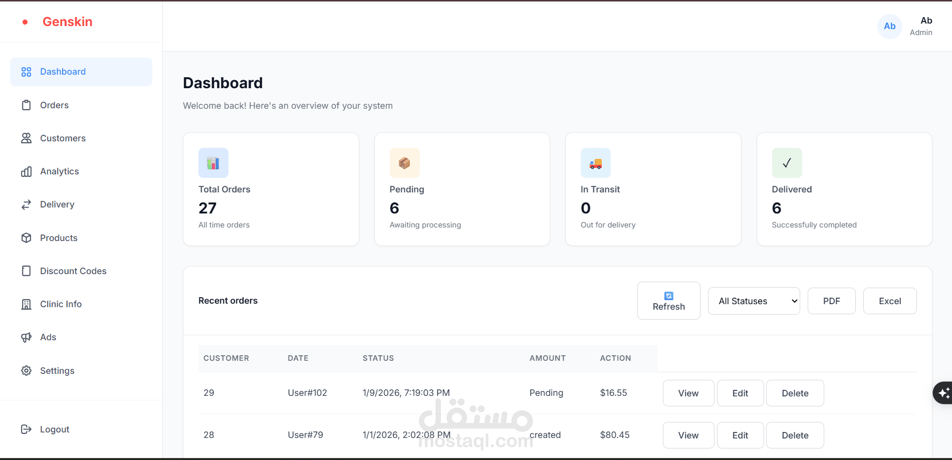 GenSkin Admin Panel