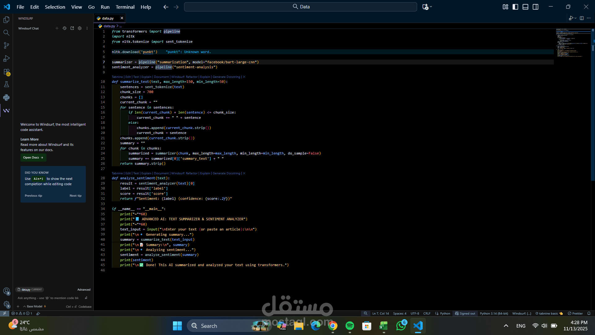 Dual-Task Transformer AI: Text Summarization and Sentiment Analysis