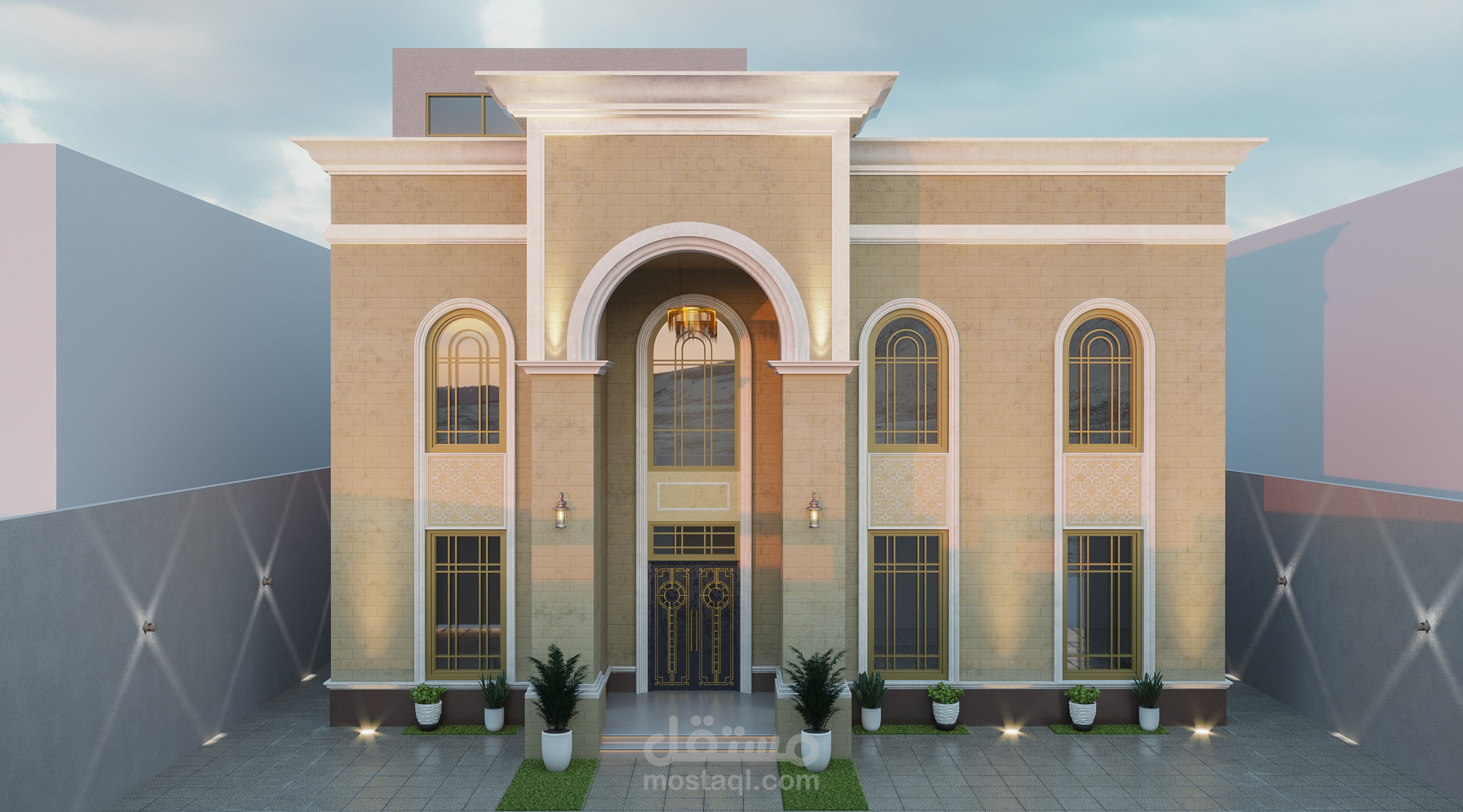 تصميم واجهه لفيلا