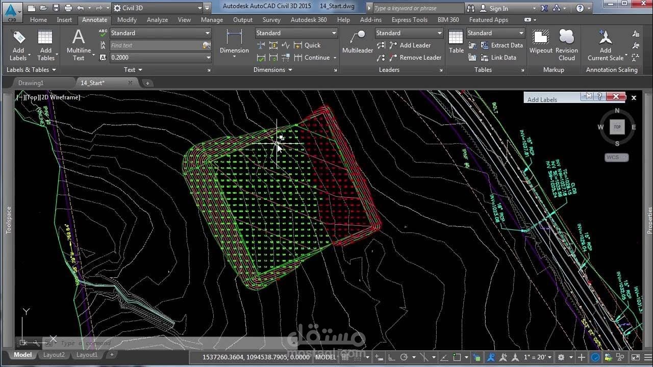 حساب كميات (Cut & Fill) لمشروع طريق صغير باستخدام Civil 3D