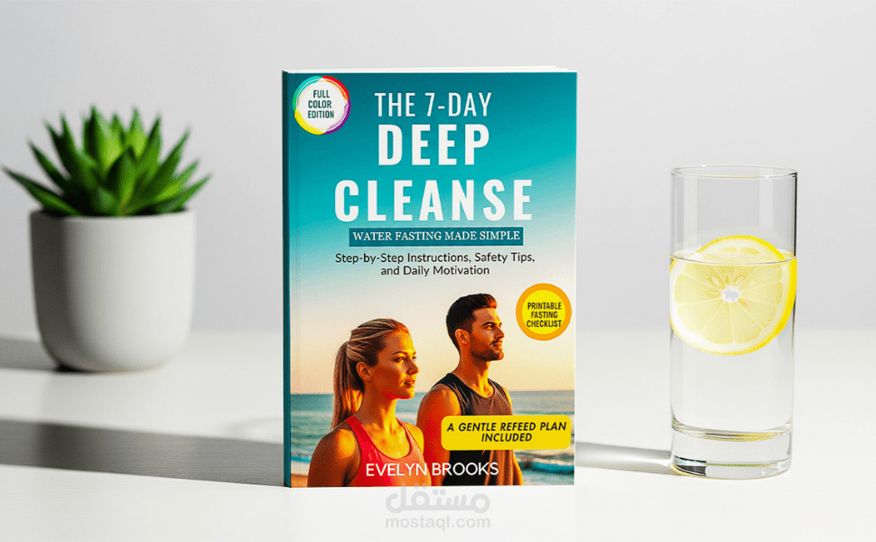 تصميم غلاف ومحتوى تسويقي (A+ Content) لكتاب "The 7-Day Deep Cleanse