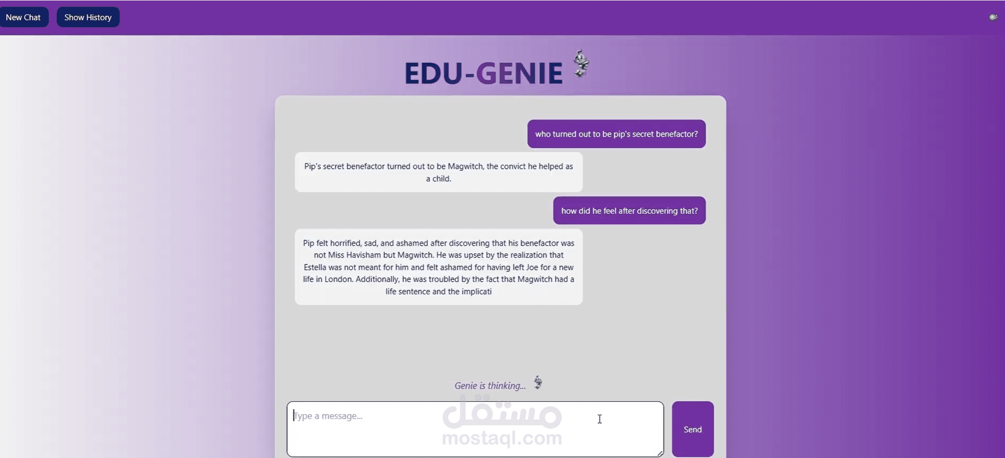 Edu-Genie شات بوت تعليمى