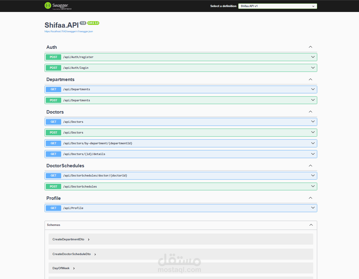 Shifaa Hospital Management API