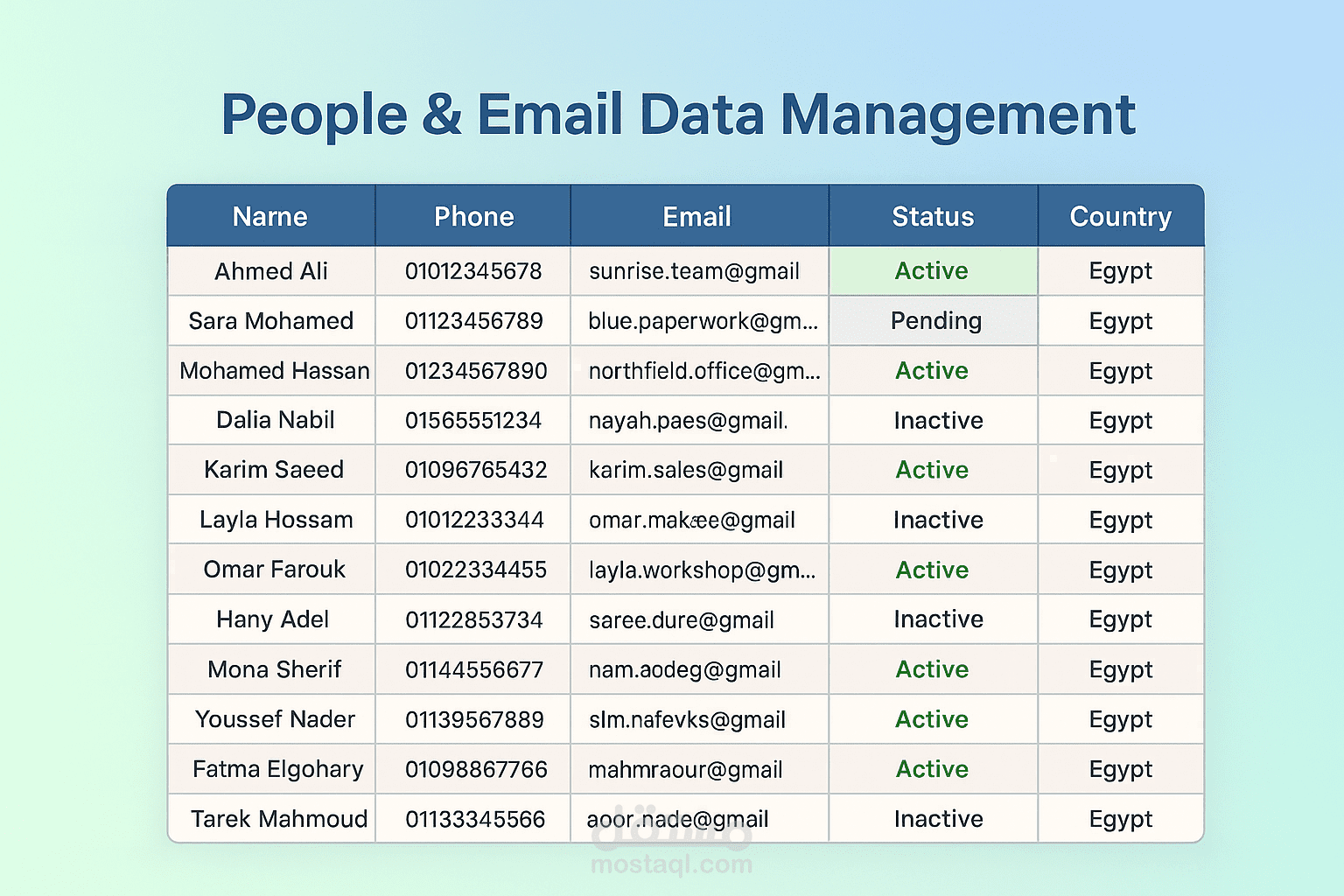 Data Entry for Client Records