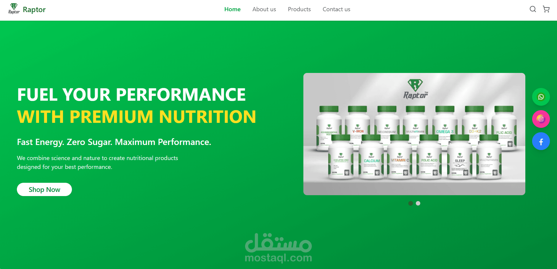 Raptor Nutrition – Responsive Product Website (Next.js + Tailwind)