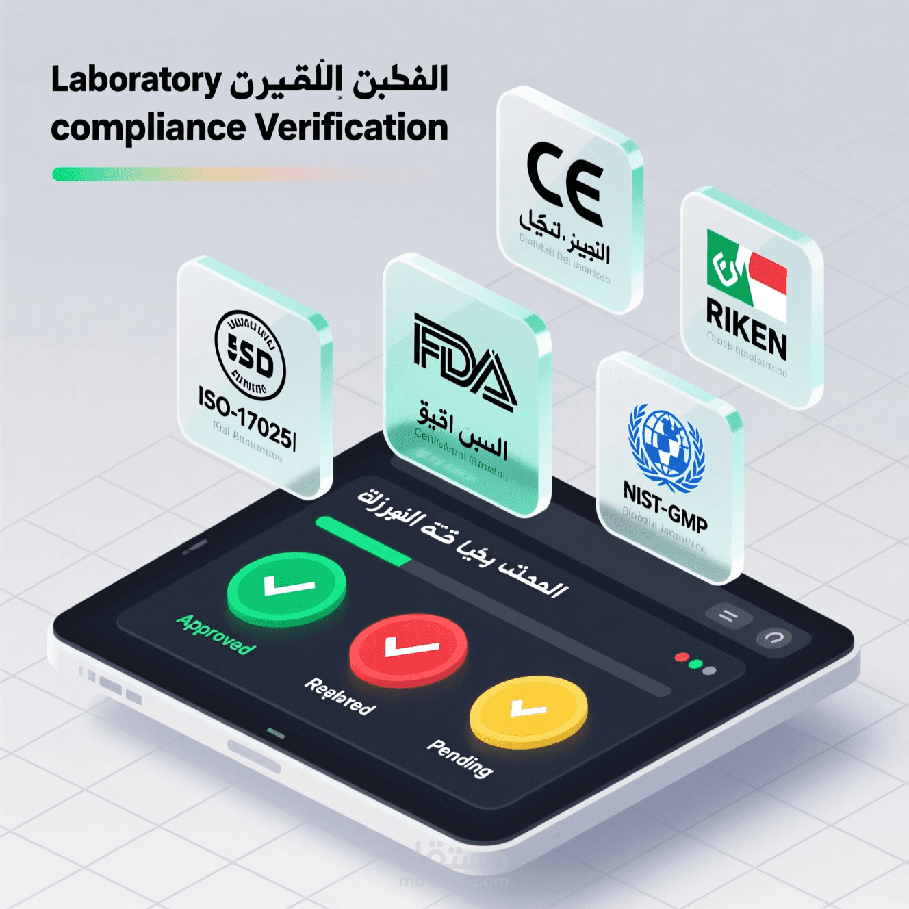 التاكدمن صلاحيةالتقارير للمنتجات بحسب المختبرات العالميةوالاعتمادية