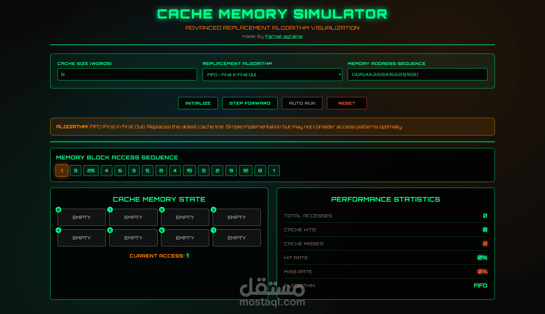 CACHE MEMORY SIMULATOR
