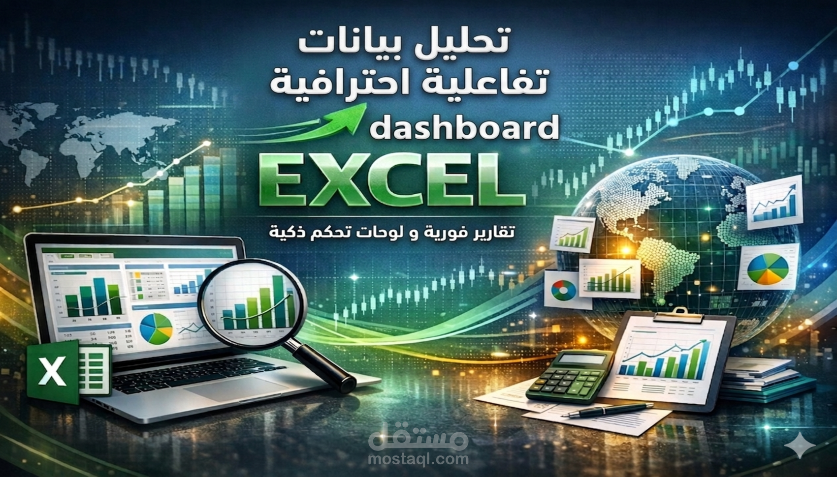تحليل البيانات وبناء لوحات تحكم تفاعلية باستخدام EXCEL