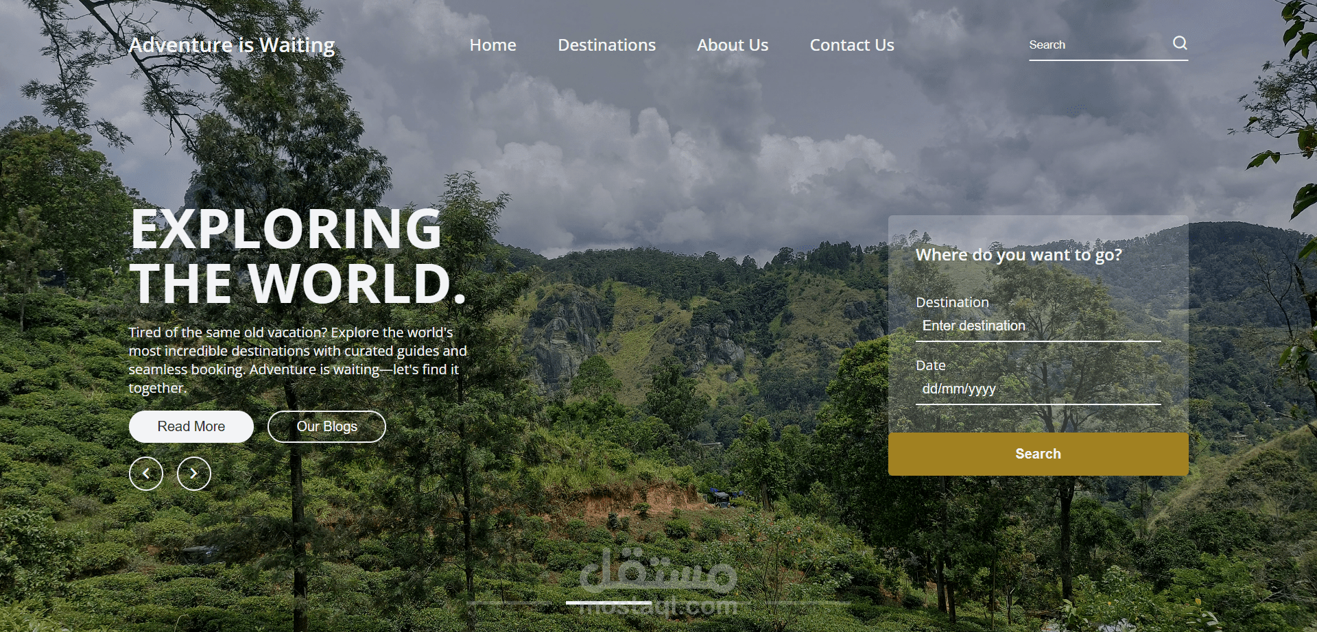 تصميم صفحة هبوط لشركة رحلات سفر خارجية-Travel landing Page