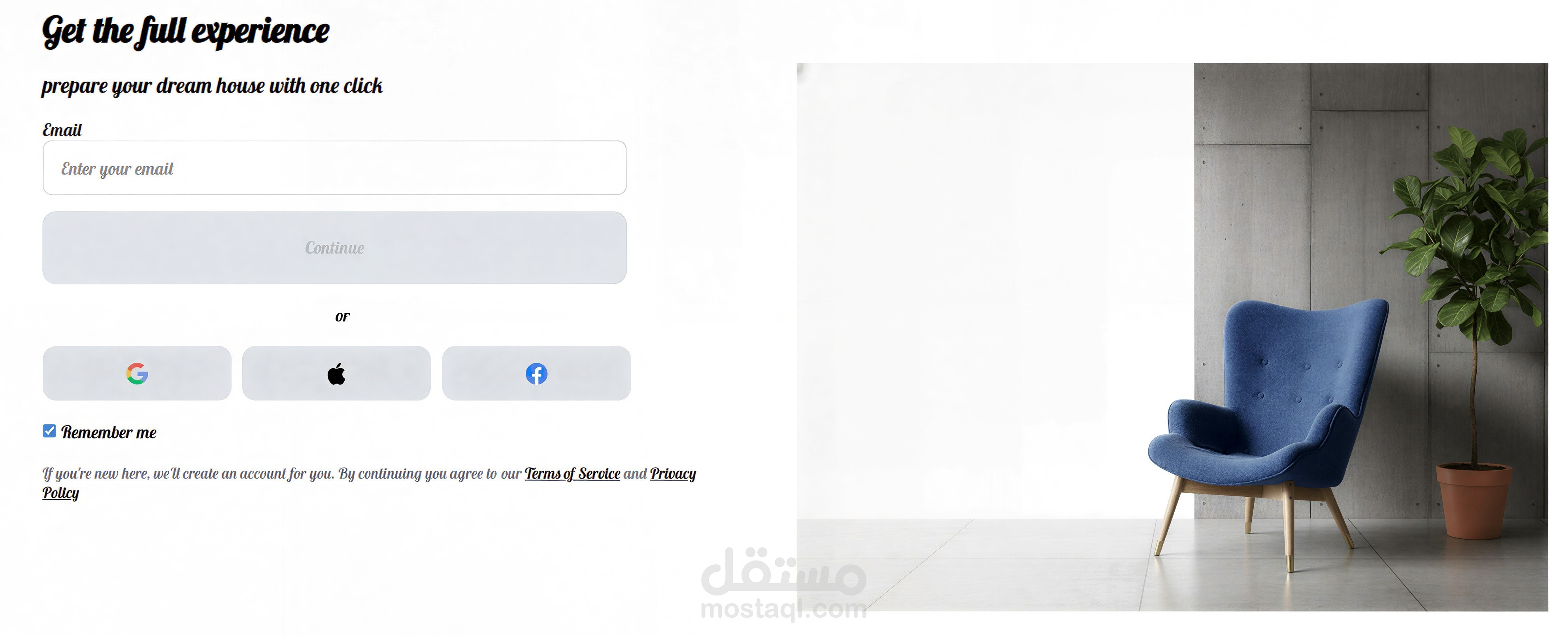 تصميم صفحة تسجيل دخول login لمتجر أثاث باستخدام html &css