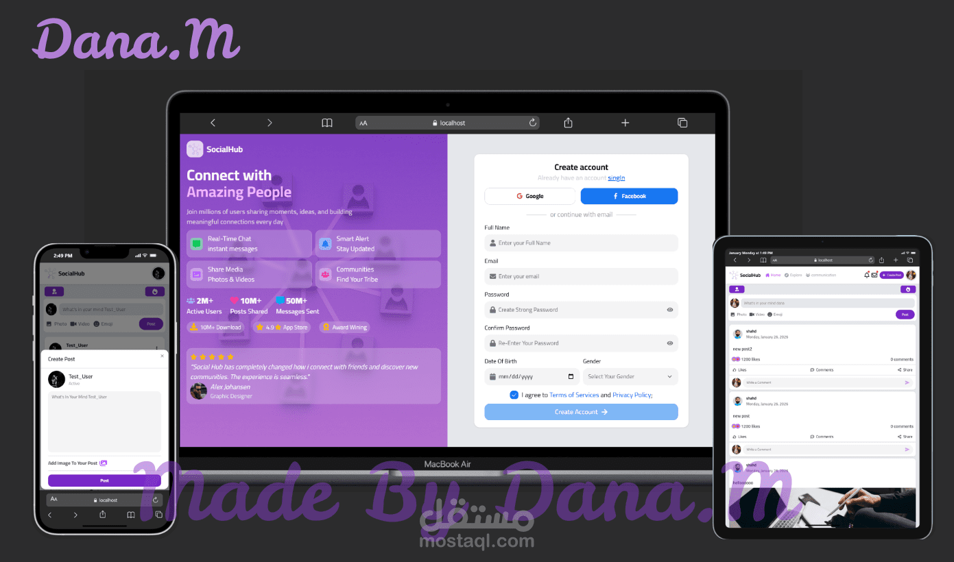 SocialHub – منصة تواصل اجتماعي