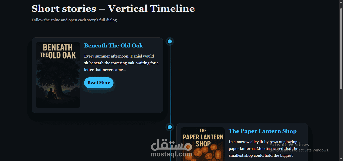 تصميم خط زمني متجاوب بتقنية HTML/CSS