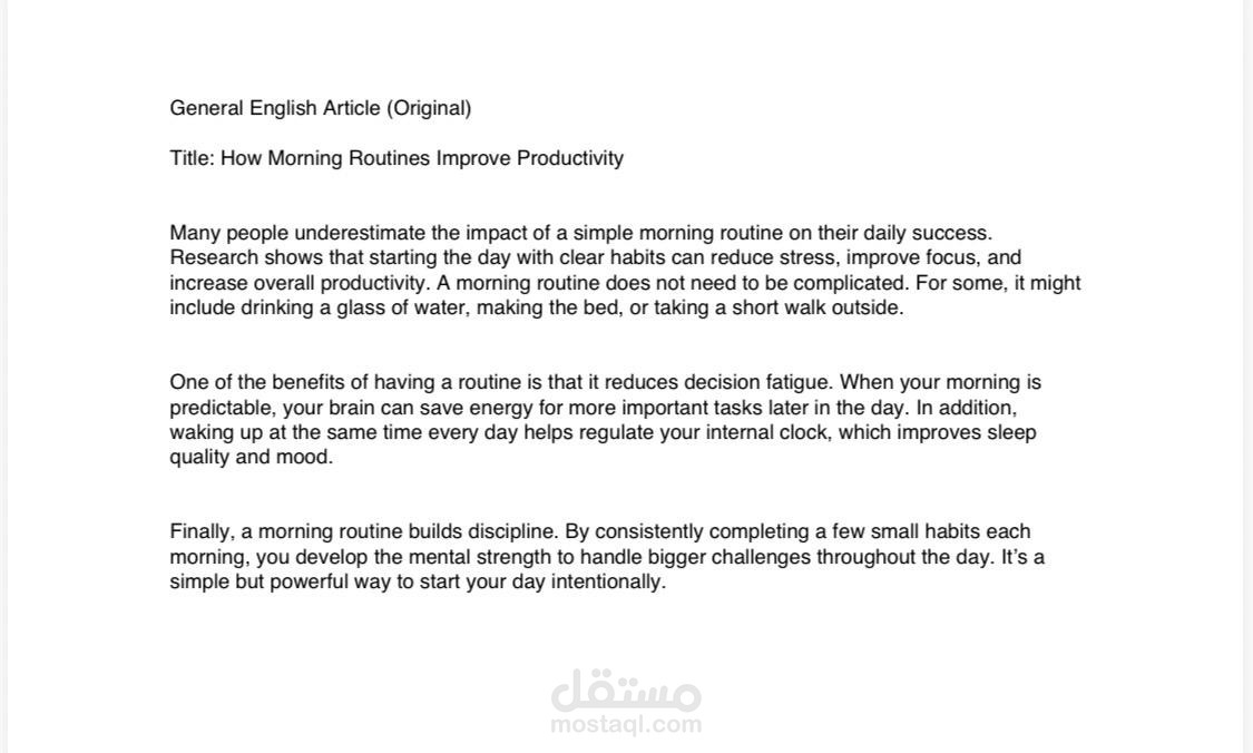 Translating a general article from English to Arabic