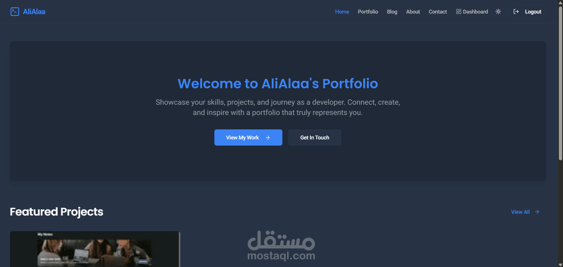 Interactive Developer Portfolio with Admin Dashboard