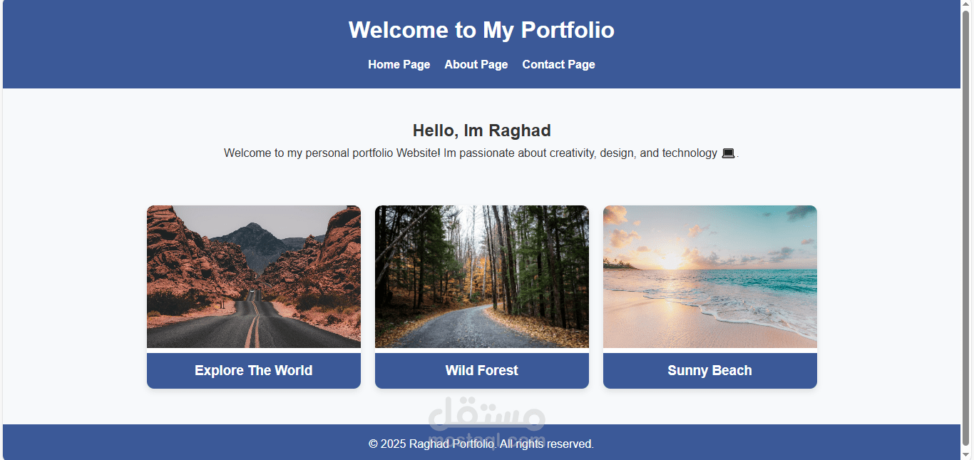 تصميم موقع بسيط Portfolio