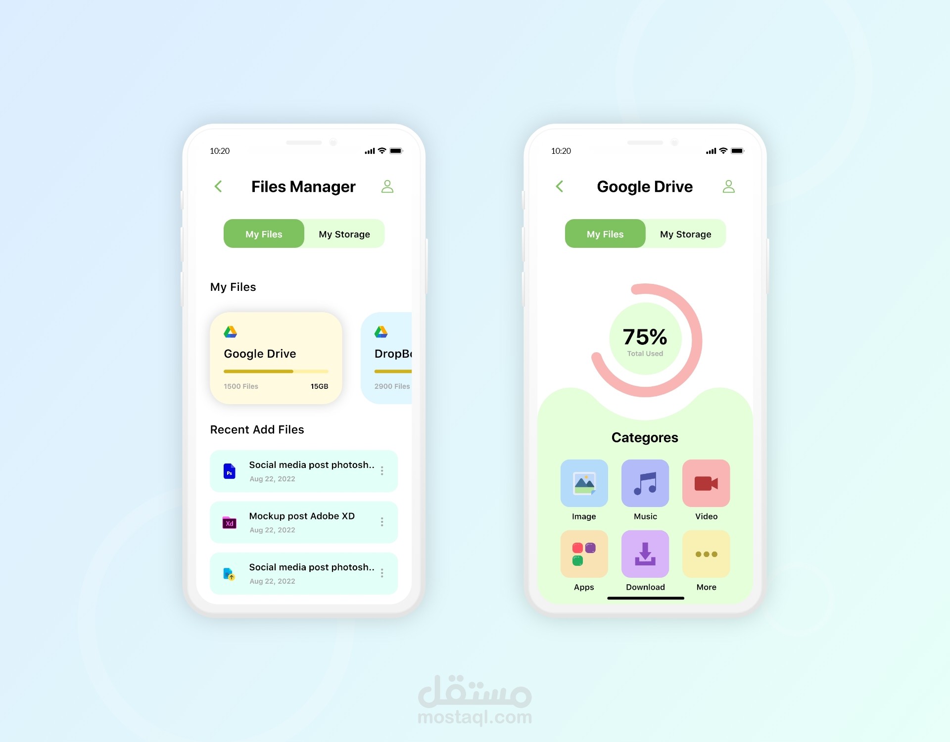 Files Manager Ui app Design