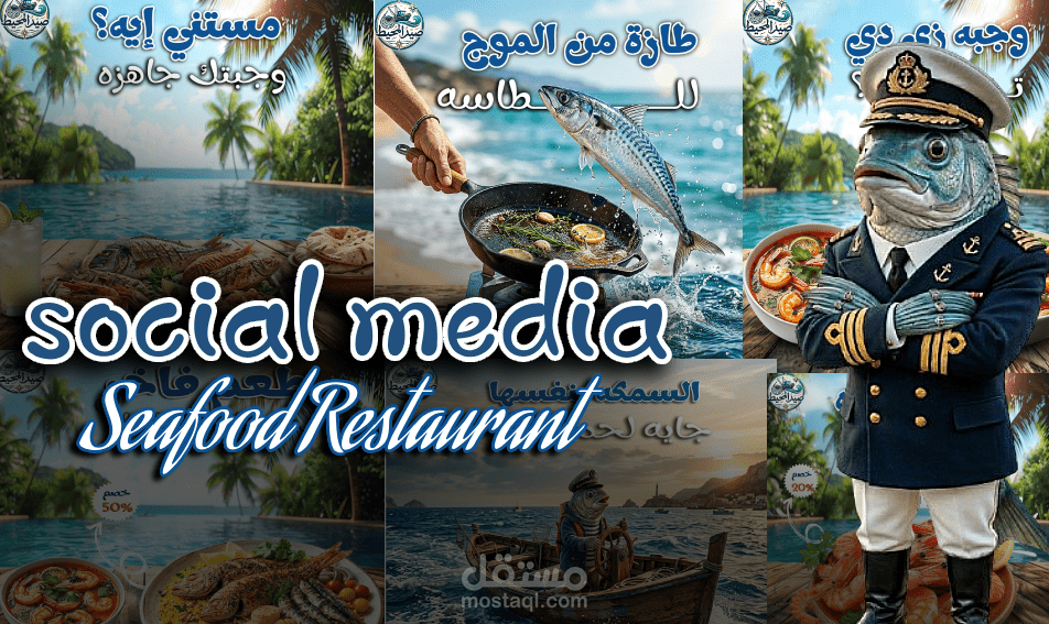 تصميمات سوشيال مديا للماكولات البحربه