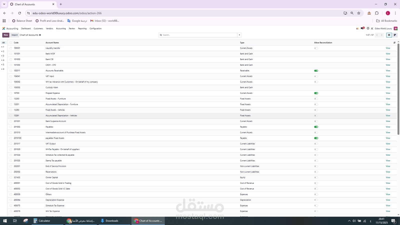 Establishing a accounting system in  Odoo