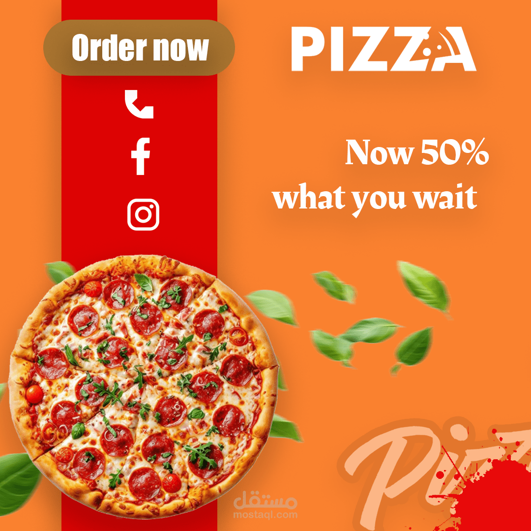 Pizza Promo Design – 50% Offer