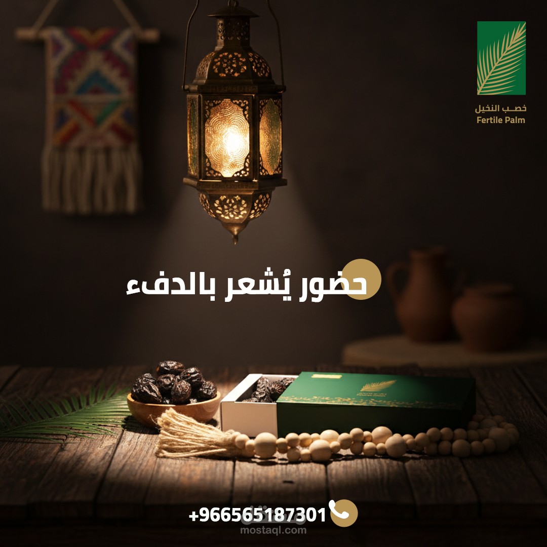 بوسترات مولد باذكاء الاصطناعي لحملة تسويقة لمتجر تمور