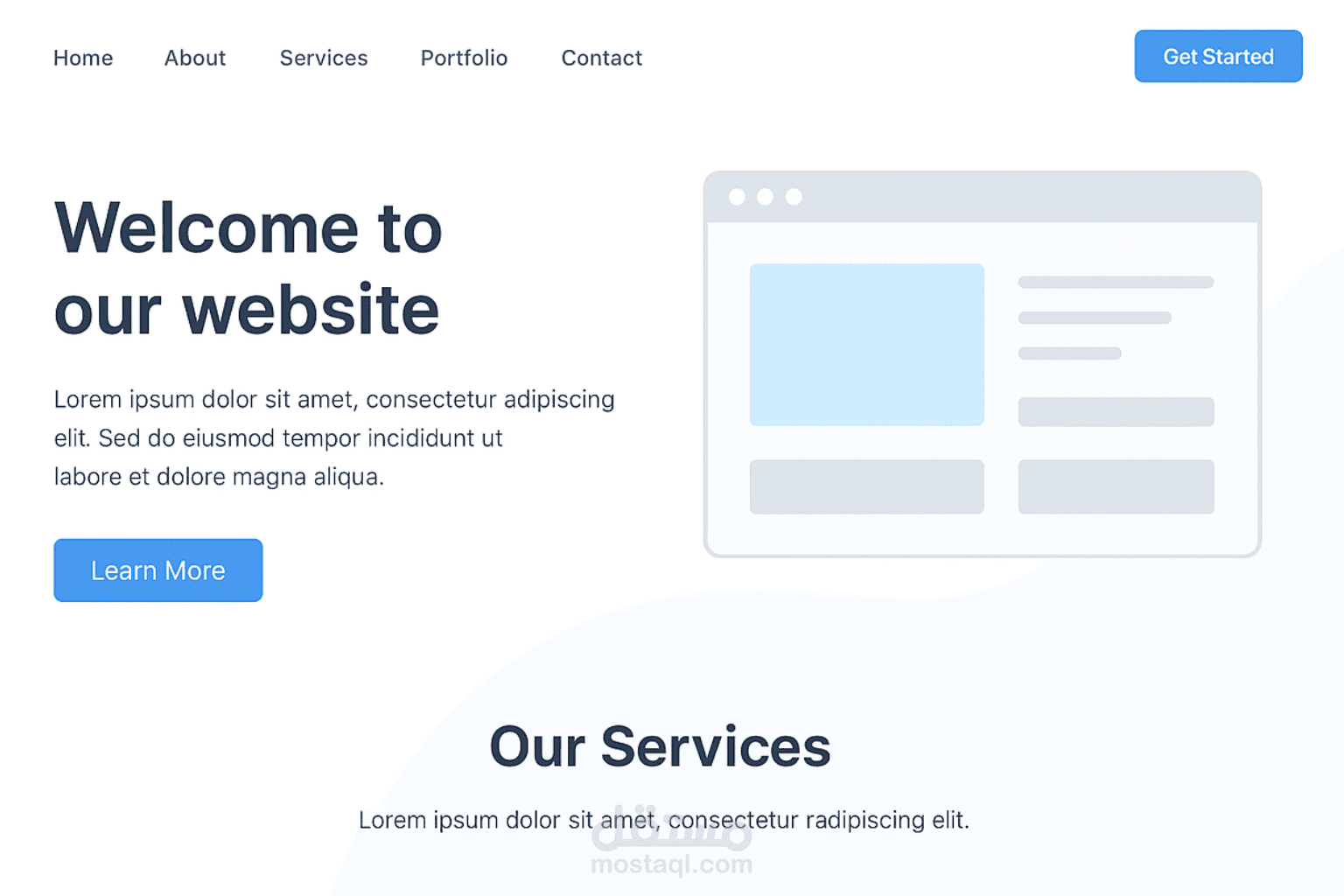 صانع واجهة خارجية للمواقع (frontend) باستخدام HTML , CSS , javascript.