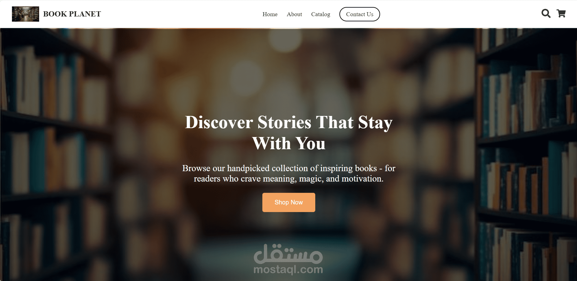 واجهة موقع متجر كتب إلكتروني - Book Planet
