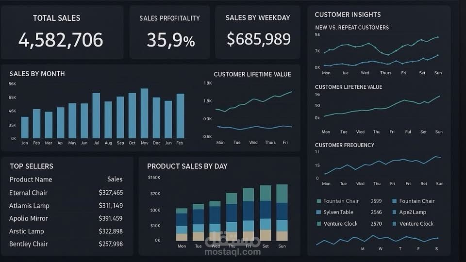 New interactive Power BI dashboard to analyze sales, inventory, financial performance, and customer behaviour, featuring dynamic KPIs, branch-level insights, and product-wise trends